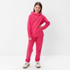 Costume for a girl (sweatshirt, trousers) with an aging, fuchsia color, height 110 cm