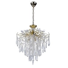 Crystal chandelier Gerhort G22025/9GD+CL, 9x40W, E14, 123x61x61 cm, Golden color