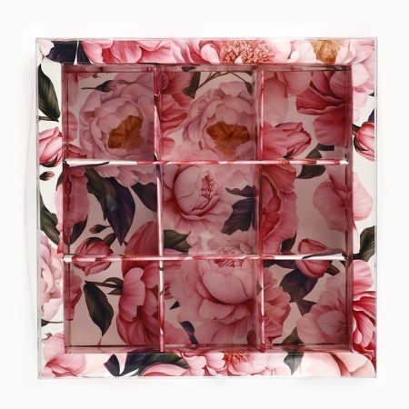 Box for 9 sweets with cells “for the most beautiful”, 14.5 x 14.5 x 3 cm-2