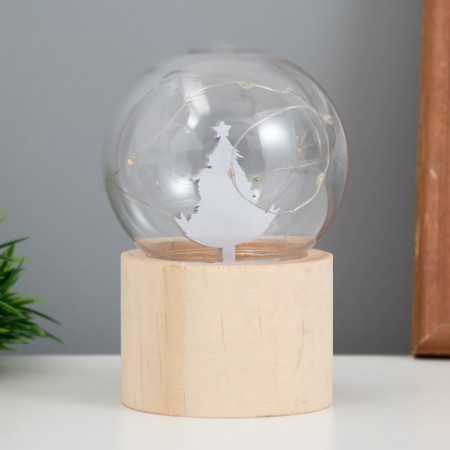 Ночник «Шар-дед мороз у елки» LED 3хAG10 шар 8см 6,5х6,5х11,5см-2