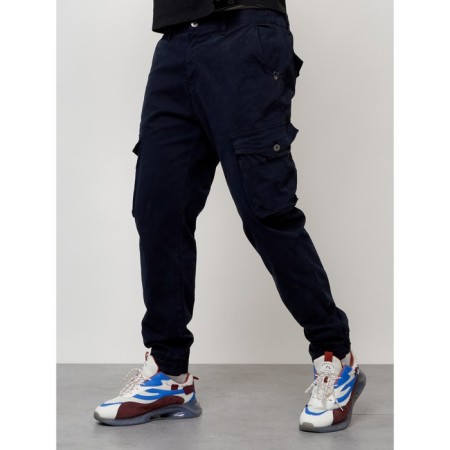 Cargo jeans men, size 44, dark blue color-5