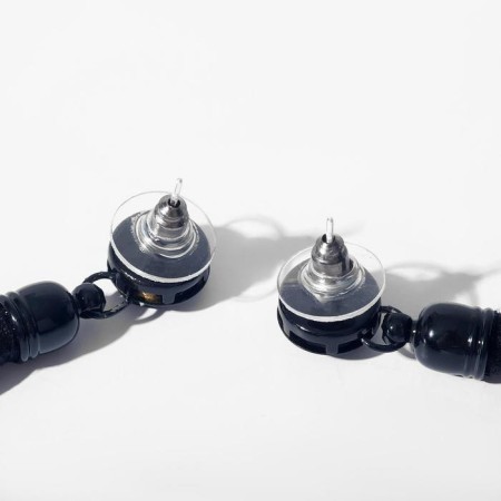 Earrings Assorted "hands", black color, l brush 9 cm-1