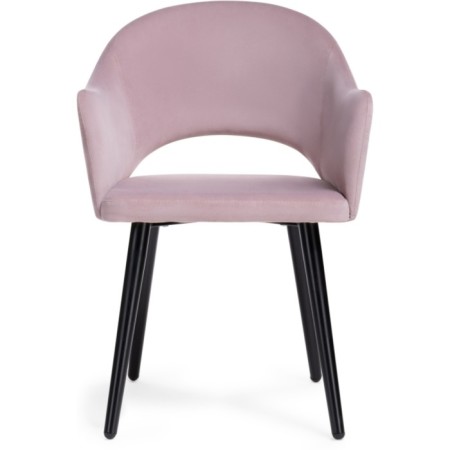 Stol on a metal frame Apr Metal/velor, black/pink 57x57x81 cm-1