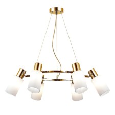 Светильник подвесной Evoluce. SLE1139-303-06. Gessi. 6х60 Вт, E14, 72х72х19 см, цвет латунь