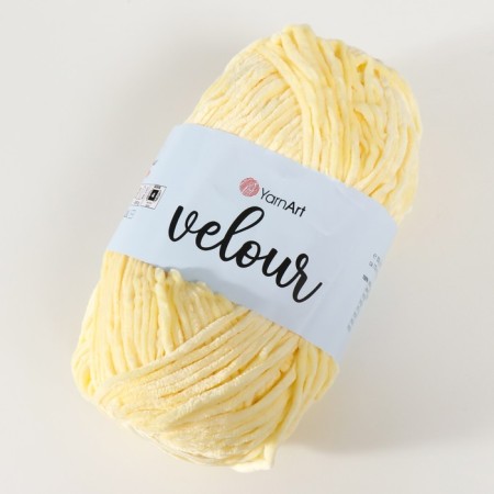 Yarn "Velour" 100% micropoliester 170m/100g (844 yellow)-2