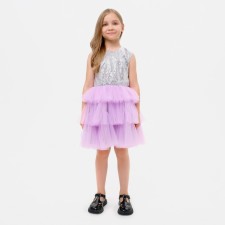 Dress for a girl with sequins KAFTAN, size 28 (86-92), lilac color