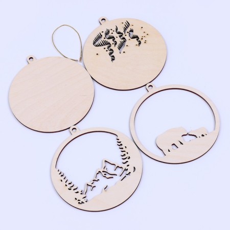 New Year's blanks for creativity. Wooden suspension "New Year! White bears"-3