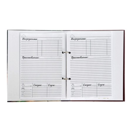A book for recording culinary recipes A5, 80 sheets on the rings "cook delicious", solid cover, colored separators, an offset unit-4