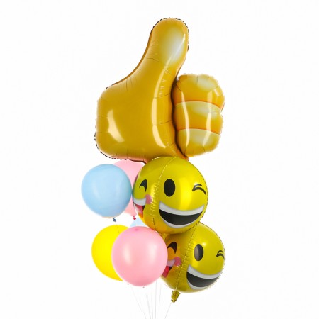Set of balls "Smile", latex, foil, 9 pcs.-1