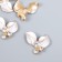 Decor for creativity Metal "Two leaves" rhinestones, gold set 4 pcs 2.1x2.1 cm