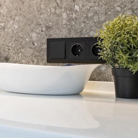 Grozen with grounding and curtains WL08-SKGS-01-IP44, Black Color Black-6