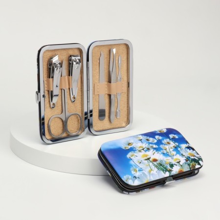 Manicure set, 6 items, in a case, multi -colored