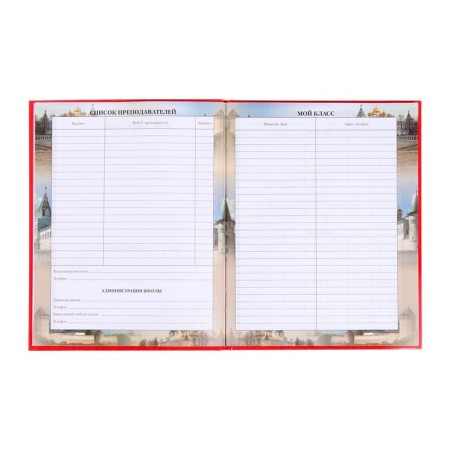 Diary of a Russian schoolboy for grades 1-4, a solid cover 7BC, glossy lamination, 48 sheets-4