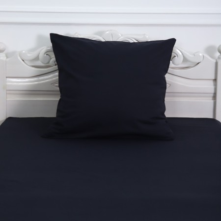 Set 1.5sp black 8-3 (sheet 150x215cm, pillowcase 70x70cm) calico, 120g/m, HL100%-2