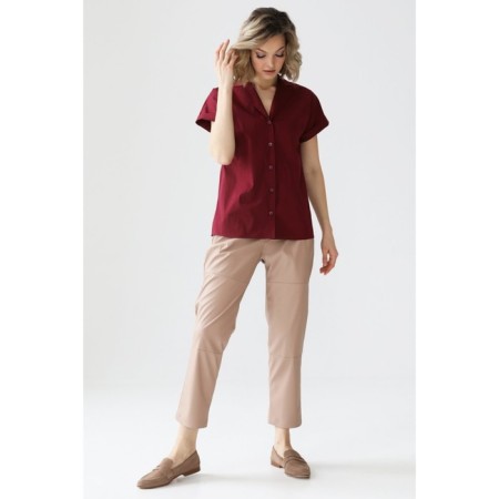 Women's blouse with a strong collar and lapels, size 46-1