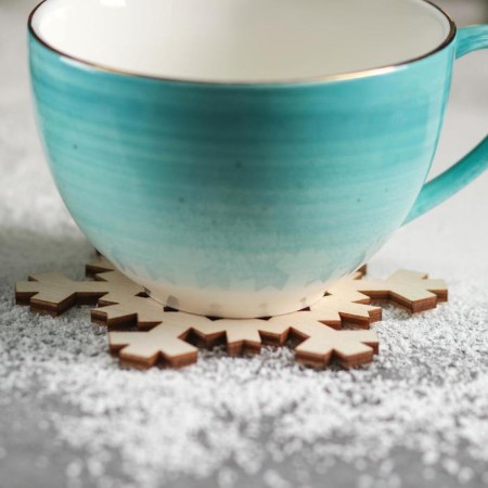Wooden stand for the hot shade "Snowflake", 9 × 9 cm-2