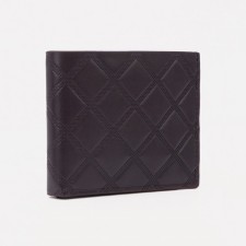 Male purse without fastener, department for bills, for maps, brown color