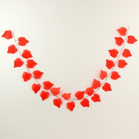 Decor "Girland from the leaves" Length: 2.4 m, width: 26 cm, red color-1