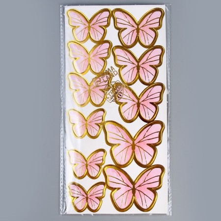 Set for decorating the cake "Butterflies" 10 pcs., Pink color-7