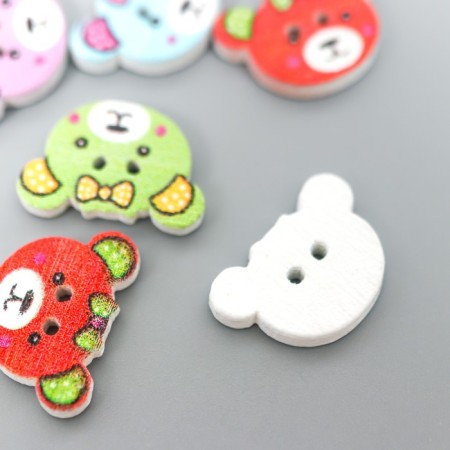 A set of buttons of decorative wood "cubs" (set 25 pcs) 1x1.5 cm-2