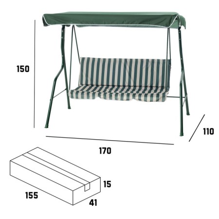 Swing Garden "Cosiness" Green, 170 x 150 x 110 cm, maximum load 210 kg-1