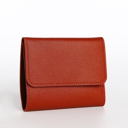 Women's wallet on the button, redhead color