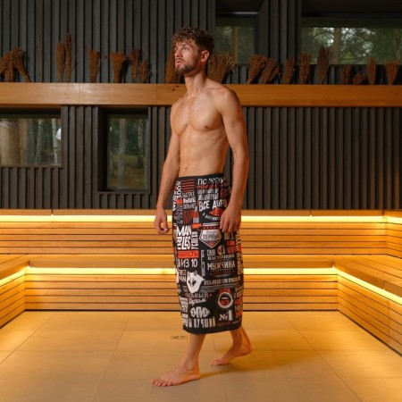 A towel for the Bath "Praise" Male Kilt 80x150 cm, 100 % HL, waffle leaf-2
