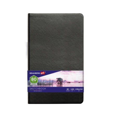Sketchbook 13 x 21 mm, 80 sheets, Brauberg Art Classic, 140 g/m2, black cover, 113183-3