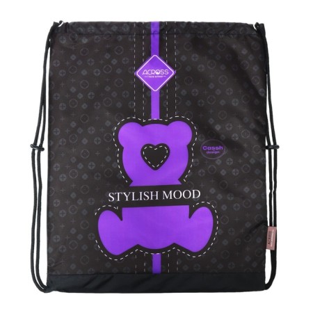 School backpack 37 x 28 x 13cm, ergonomic back, Across 557, black-11