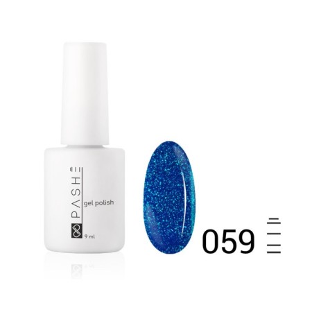 Color gel polish Pashe, No. 059 Brilliant blue, 9 ml
