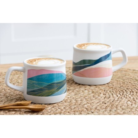 Ceramic mug "Mountains", 380 ml, white color-3
