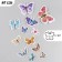 Butterflies cardboard double wings "newspaper" set 12 pcs h = 4-10 cm