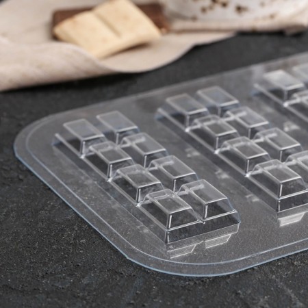 Form for chocolate and sweets plastic "Bank 2 × 4", the color is transparent-5