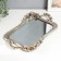 Top interior polystone with the "Flowers" mirror rectangular, silver 4.5x28x45 cm