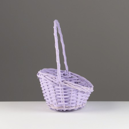 Wicker basket, 26x21x8x13x32 cm, lilac, willow-1