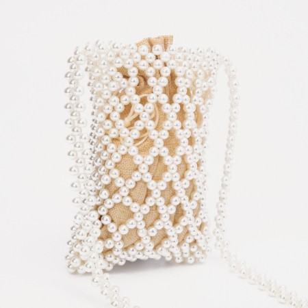 Bag-clate on the lace, white color