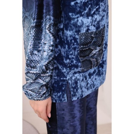 Female suit, size 46, blue color-16