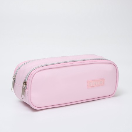 Cosmetic bag 2x Style, 21*7*8, 2 Potod on zippers, pink