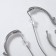 Earrings Metal "Faces" Profile, Silver Color
