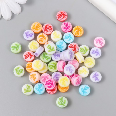 Beads for creativity plastic "Tulip in the circle" Mix set 20 grams 0.6x1.2x1.2 cm
