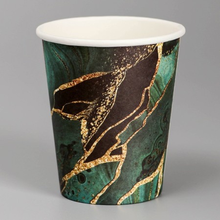 A single -single -paper glass of "marble", an emerald, 250 ml-1