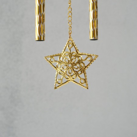Wind Music Metal "crescent and butterflies" 3 bells 2.5x20x67 cm-4