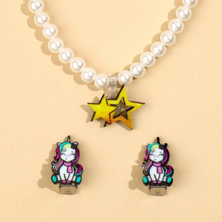 Earrings Clips and New Year's beads “Magic Girl” for the New Year, 11 x 14 cm-3