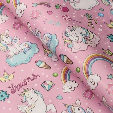 A set of packaging paper, glossy "unicorn on the cloud", 50 × 70 cm, 2 sheets-1