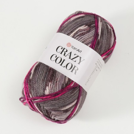 Yarn "Crazy Color" 25% wool, 75% acrylic 260m/100g (176 gray pink)-1