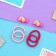 Hair set "Tiny" (4 elastic bands, 2 clamps 3.5 cm) sun, pink