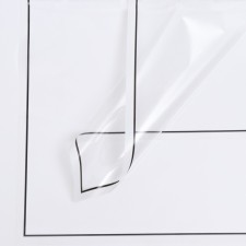 Film for decor and floristry, white, plain, bilateral, transparent, without drawing, sheet 1pcs, 58 x 58 cm