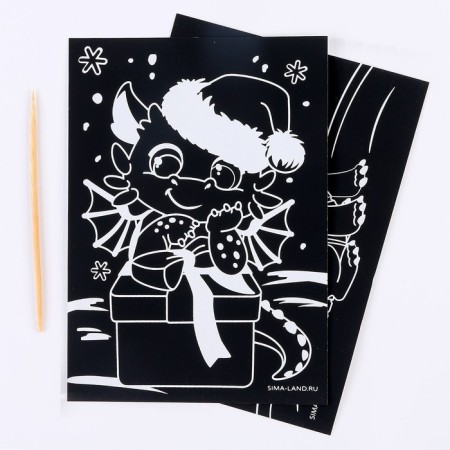 Engraving "dragon-dorsa", with a color effect, 2 pcs-1