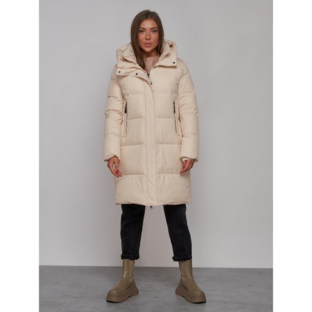 Coat insulated winter female, size 50, beige color