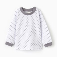 Long -sleeved long sleeve color gray peas, height 80